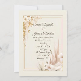 Convites Quadro de Casamento Floral Suave