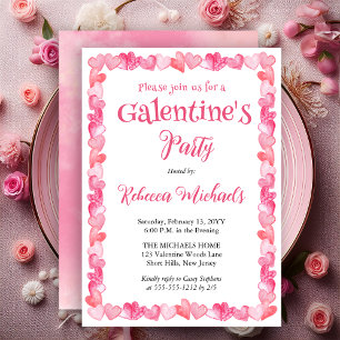 Convites Quadro de Corações para Festa de Galentine's Day