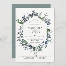 Convites Quadro de Cores d'Água Folha | Casamento