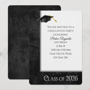 Convites Quadro de couro de Festa de formatura 2025