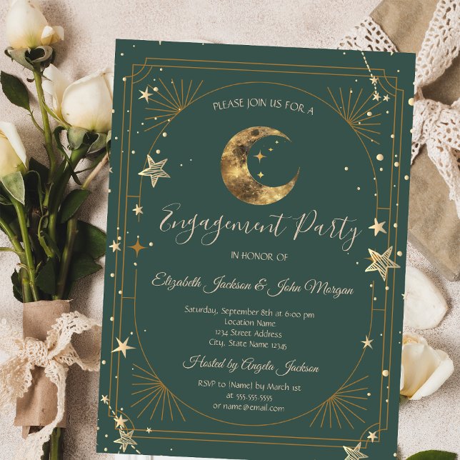 Convites Quadro de estrelas da lua celestial (Criador carregado)