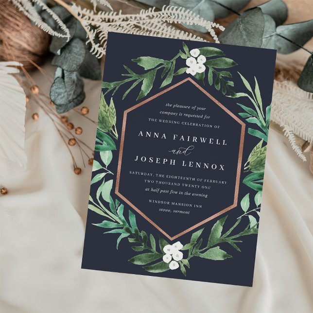 Convites Quadro de Estufa | Casamento Botânico Por Aquarela (Criador carregado)