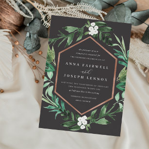 Convites Quadro de Estufa Casamento Botânico Por Aquarela