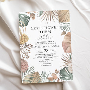 Convites Quadro de Flores e Folhas de Aquarela Moderna de O