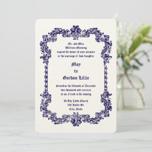 Convites Quadro de Folhagem Barroco da Era Vitoriana