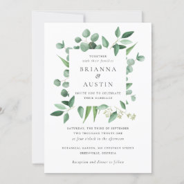 Convites Quadro de Folhagem Moderna Eucalipto Folhas Botâni