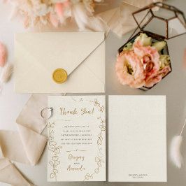 Convites Quadro De Folhas Douradas Pintadas À Mão Obrigado