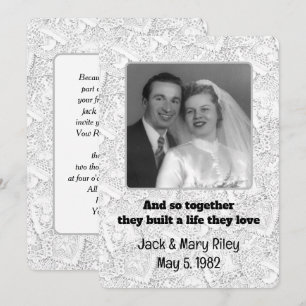 Convites Quadro de Fotografia de Renovação de Vow de Casame