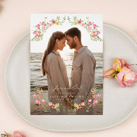 quadro de fotos florais elegante salvar a data do 