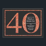 Convites Quadro De Glitter Laranja De aniversário de 40 ano<br><div class="desc">Convite para aniversário de 40 anos. Festa de aniversário de Brilho Preto e Laranja Convidam com Fundo de Quadros. Surpresa Aniversário. Aniversário Adulto. Homens ou Mulheres no Bday Bash Party.
Para mais personalização,  clique no botão "Personalizar" e use a ferramenta design para modificar este modelo.</div>