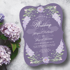 Convites Quadro de Lavanda Floral em Casamento Religioso Ro