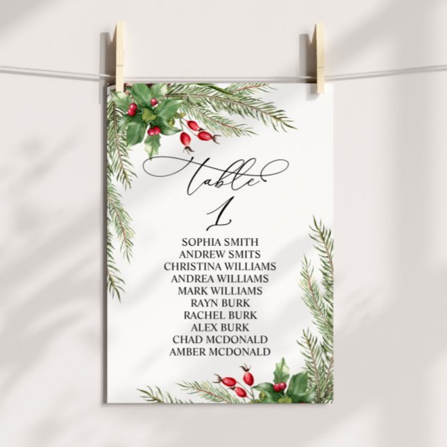 Convites Quadro de Natal Red Berries Número 1 (Criador carregado)