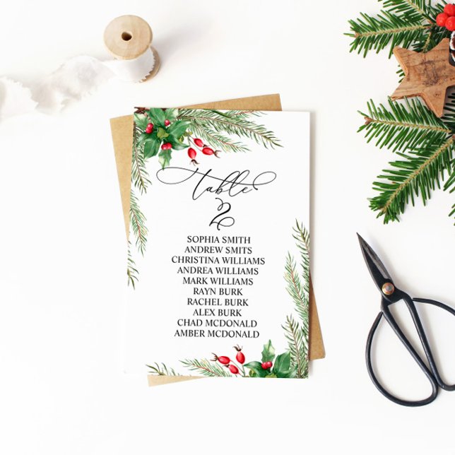 Convites Quadro de Natal Red Berries Número 2 (Criador carregado)