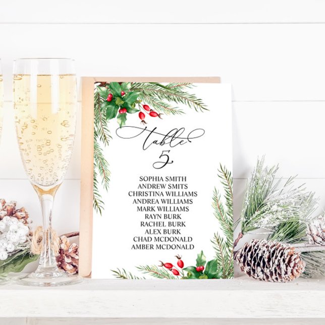 Convites Quadro de Natal Red Berries Número 5 (Criador carregado)