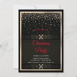 Convites Quadro de Ouros Negros Elegantes