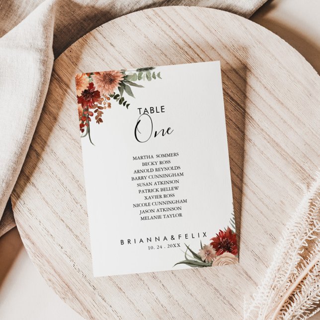 Convites Quadro de outono Botânico Boho Número 1 Gráfico Se (Criador carregado)