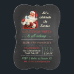 Convites Quadro de Papais noeis de Vintage com Troca de Pre<br><div class="desc">festa de troca de presentes de Natal, Natal vintage com presente/presente, estilo de quadro, papai noel terno/chapéu/barba branca, comemorar a temporada, modelo de festas de festas, cores retrô vermelho/verde/bege, design festivo/divertido/simples, ilustração/imagem/colagem digital, inspiração/estilo/aparência/visual, modelo de texto totalmente personalizável, diagonal/branca padrão listrado. design de festa de troca de presente divertida com...</div>