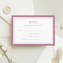 Quadro de Resposta de Casamento Rosa Mauve Clássic
