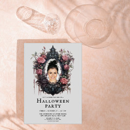 Convites Quadro de rosas góticos com fotografia personaliza