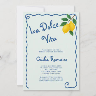 Convites Quadro de Whimy Blue Lemon La Dolce Chá de panela 