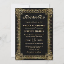 Quadro Dourado do Ornamento Elegante no Casamento 