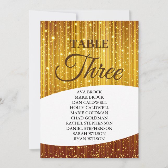 Convites Quadro Dourado Elegante Número 3 Três Gráfico Sent (Frente)