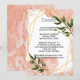 Convites Quadro Dourado moderno Invólucro Floral Verde da C