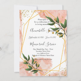 Convites Quadro Dourado moderno Ivory Green FloralLoving Me