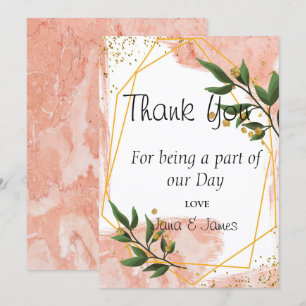 Convites Quadro Dourado moderno Ivory Green obrigado