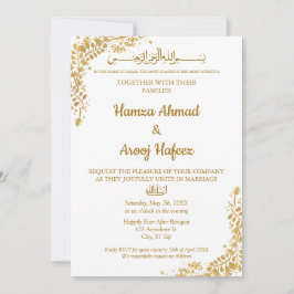 Convites Quadro Dourado Muçulmano Moderno Islâmico Nikah