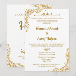 Convites Quadro Dourado Muçulmano Moderno Islâmico Nikah