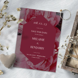 Convites Quadro Elegante Flor Romântico Salvar a Data