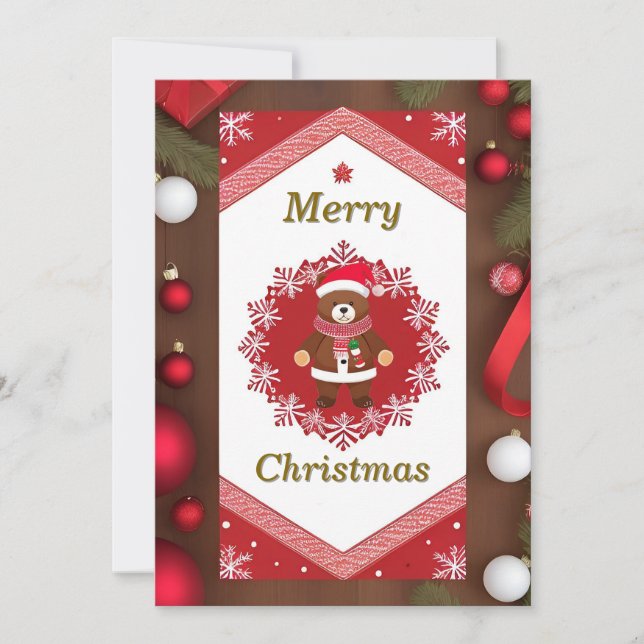 Convites Quadro Festivo de Natal com Neve (Frente)