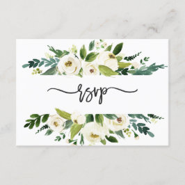 Convites Quadro Floral Branco Aquarela Casamento RSVP