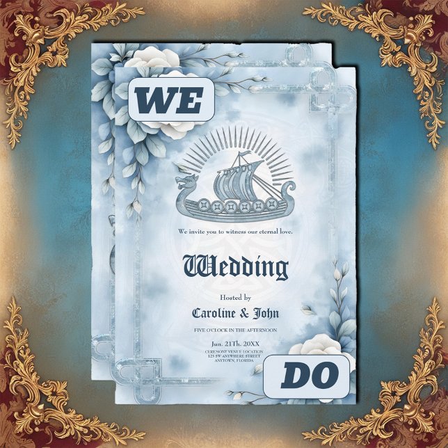 Convites Quadro Floral com Rosa e Design Celta. (Criador carregado)