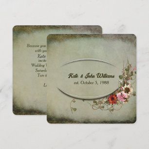 Convites Quadro floral da renovação do voto de casamento