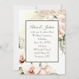 Convites Quadro Floral de Casamento