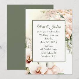 Convites Quadro Floral de Casamento