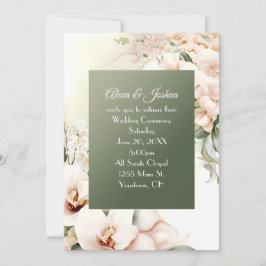 Convites Quadro Floral de Casamento