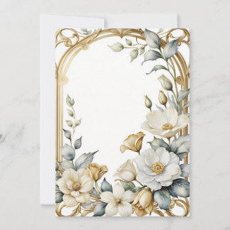 Convites quadro floral de casamento