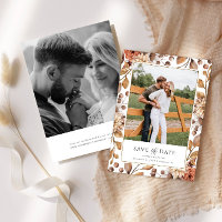 Quadro Floral de Terracota 2 Fotos Save the Date
