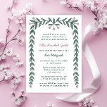 Convites Quadro Floral Moderno Bar Personalizado Bat Mitzva<br><div class="desc">Cartão perfeito para anunciar um morcego mitzvah, bar mitzvah ou outra celebração judaica! A mão desenhou arte para você na frente. TOTALMENTE PERSONALIZÁVEL! Clique em "Personalizar" acima para editar o texto. Clique em "editar usando a ferramenta design" para ajustar as fontes, as cores e os posicionamentos e para adicionar um...</div>