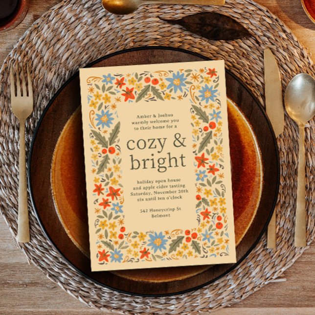Convites Quadro Floral Outonal Folclórico Festa de Outono (Criador carregado)