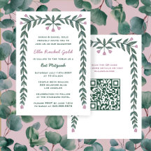 Quadro Floral Personalizado QR Code Bat Mitzvah Gi