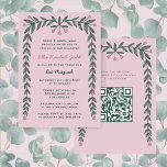 Convites Quadro Floral Personalizado QR Code Bat Mitzvah Gi<br><div class="desc">Cartão perfeito para anunciar um morcego mitzvah, bar mitzvah ou outra celebração judaica! Arte desenhada à mão para você na frente e atrás! TOTALMENTE PERSONALIZÁVEL! Clique em "Personalizar" acima para editar o texto e adicionar seu link ao código QR. Clique em "editar usando a ferramenta design" para ajustar as fontes,...</div>