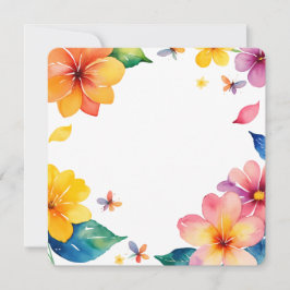 Convites Quadro Floral Tropical em Aquarela PNG de Fundo