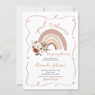 Convites Quadro Moderno Chás de abril trazem flores de maio