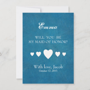 Convites Quadro Negro Azul Você Será Minha DAM DE HONRA