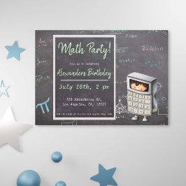Convites Quadro Negro de Matemática com Calculadora de Equa