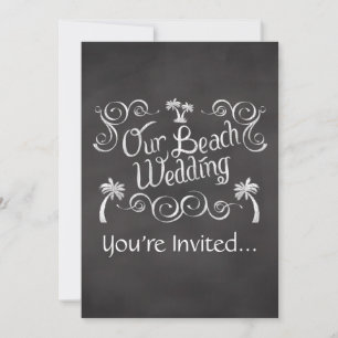 Convites Quadro nosso casamento de praia